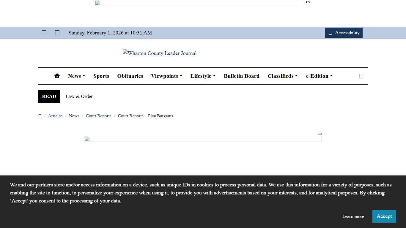 Court Reports – Plea Bargains