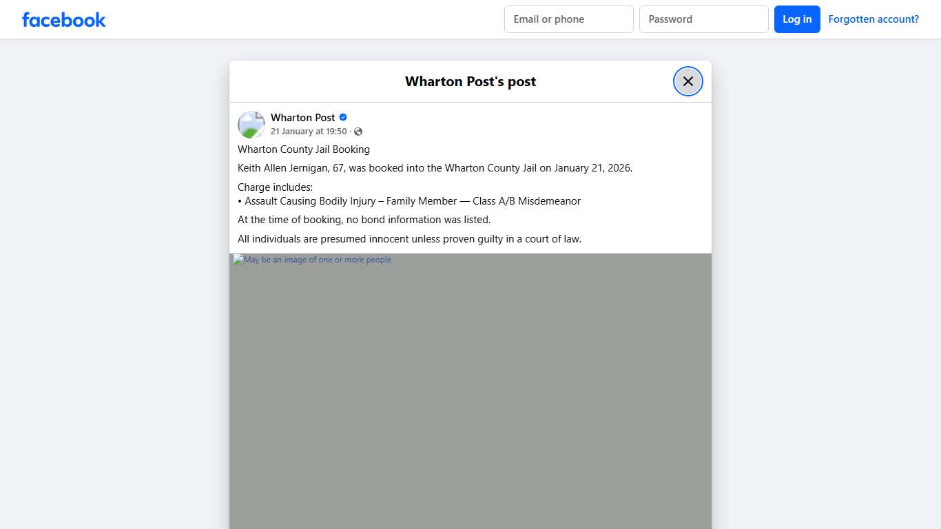 Wharton Post - Wharton County Jail Booking Keith Allen... Facebook