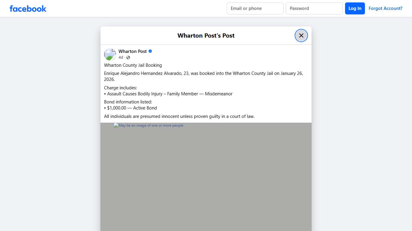 Wharton Post - Wharton County Jail Booking Enrique... Facebook