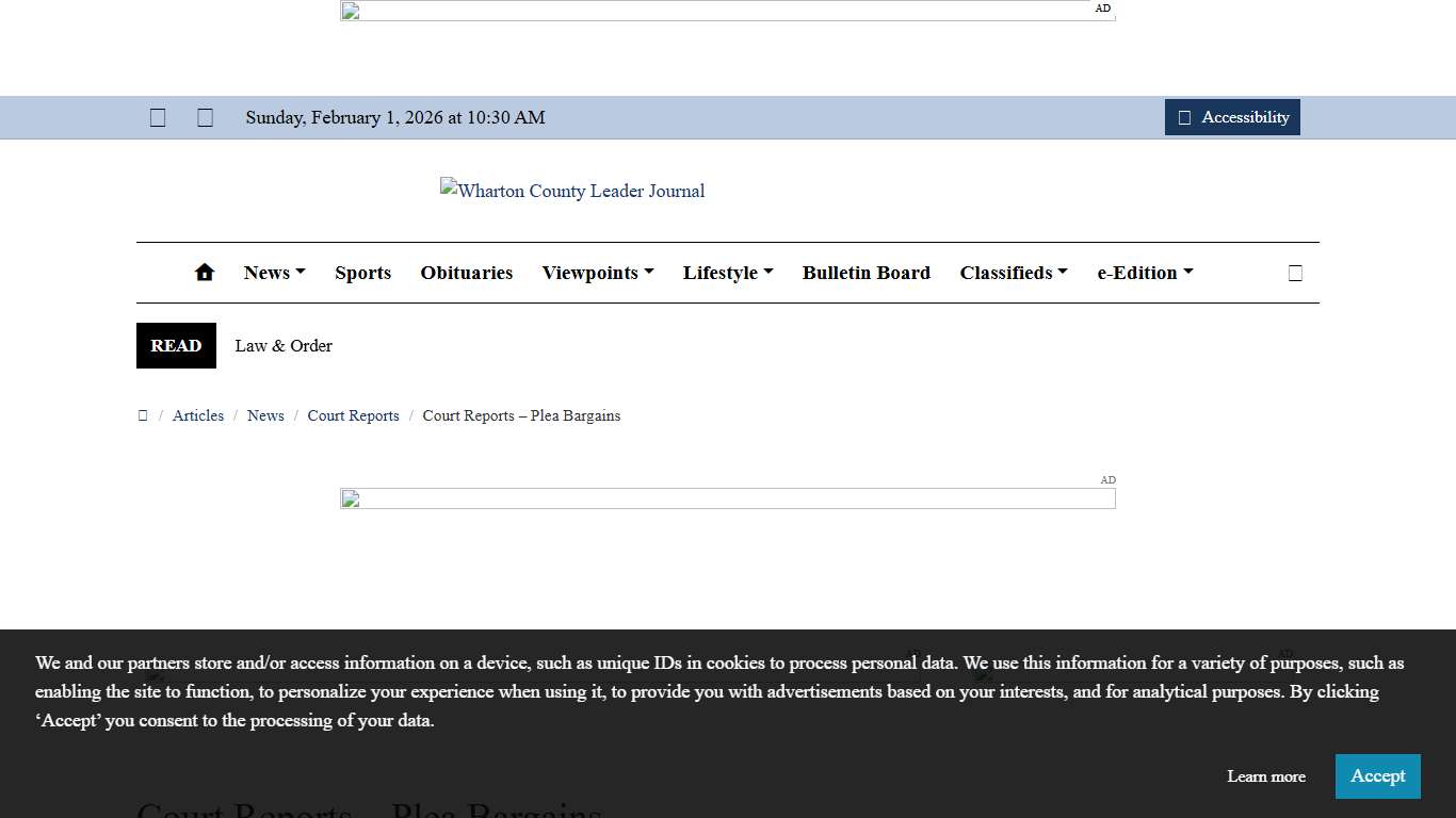 Court Reports – Plea Bargains